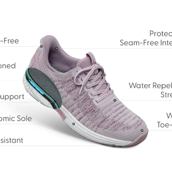 Orthofeet Women's Kita Hands Free Sneakers 80020 - Rose - Picture 2 of 6